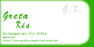 greta kis business card